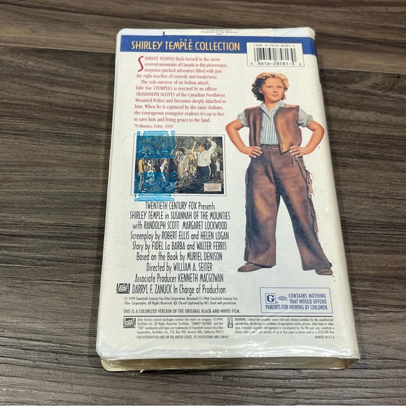 1994 Release Shirley Temple Susannah Of The Mounties VHS Sealed Clamshell Case - Picture 8 of 16